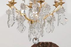 1850s Napoleon III Six Light Crystal and Brass Chandelier with Pendeloques - 3432715