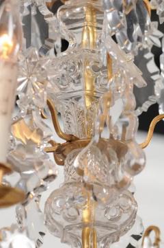 1850s Napoleon III Six Light Crystal and Brass Chandelier with Pendeloques - 3432842