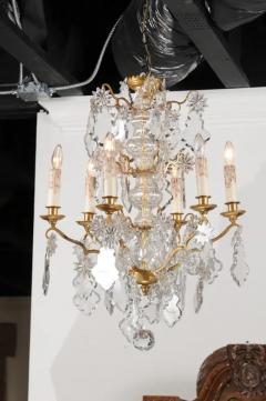 1850s Napoleon III Six Light Crystal and Brass Chandelier with Pendeloques - 3433008