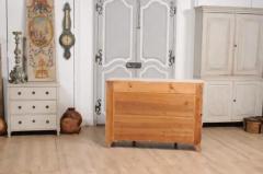 1850s Swedish Painted Sideboard From Dalarna with Carved Reeded Motifs - 3574244