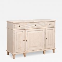 1850s Swedish Painted Sideboard From Dalarna with Carved Reeded Motifs - 3575008