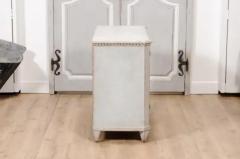 1860s Swedish Gustavian Style Painted Three Drawer Chest with Dentil Molding - 3564624