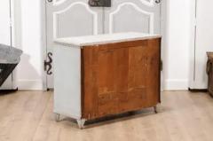 1860s Swedish Gustavian Style Painted Three Drawer Chest with Dentil Molding - 3564718