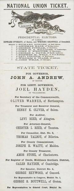 1864 Lincoln Johnson Boston Union Presidential Ticket - 4186728