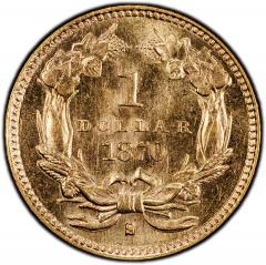 1870 S G 1 Gold Dollar PCGS MS65 - 4598515