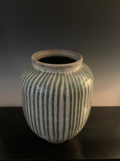 1870s Japanese Shigaraki Ceramic Storage Jar with Celadon Glaze Meiji Period - 2827269