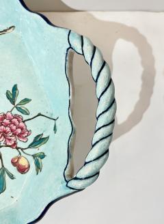 1871 Gien Antique French Asian Japanese Style Flower Decor Centerpiece Plate - 4446376