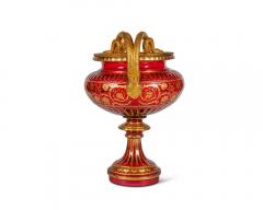 1876 Centennial Exhibition J L Lobmeyr Ormolu Mounted Ruby Glass Centerpiece - 4092675