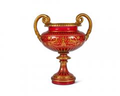 1876 Centennial Exhibition J L Lobmeyr Ormolu Mounted Ruby Glass Centerpiece - 4092676