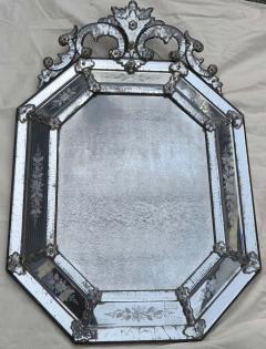 1880 Mirror Venice Octagonal has Front Wall Silvering Mercury Oxyded - 2465498