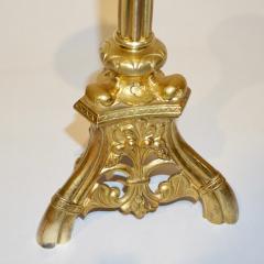 1880s French Baroque Revival Gilt Bronze Ormolu Pricket Candlestick - 1224040