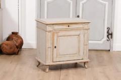 1880s Swedish Neutral Grey Painted Small Cabinet with Single Drawer over Door - 3574146