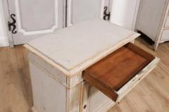 1880s Swedish Neutral Grey Painted Small Cabinet with Single Drawer over Door - 3574149