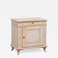 1880s Swedish Neutral Grey Painted Small Cabinet with Single Drawer over Door - 3575001