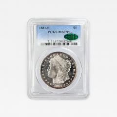 1881 S 1 Morgan Dollar PCGS MS67PL CAC - 4640366