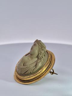 1890s High Relief Lava Cameo brooch - 3736112