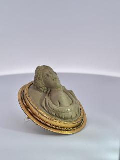 1890s High Relief Lava Cameo brooch - 3736114
