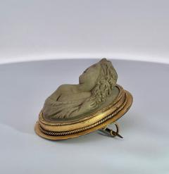 1890s High Relief Lava Cameo brooch - 3736116