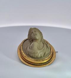 1890s High Relief Lava Cameo brooch - 3736118