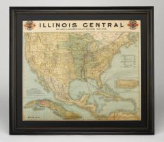 1899 Poole Brothers Railroad Map of the Illinois Central Railroad - 3995795