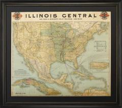 1899 Poole Brothers Railroad Map of the Illinois Central Railroad - 3995830