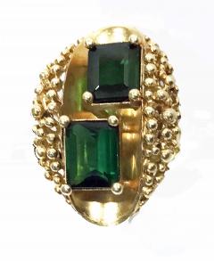 18K Abstract Tourmaline Ring 1970 s  - 2879529