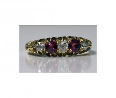 18K Diamond Ruby Ring C 1900 - 418936