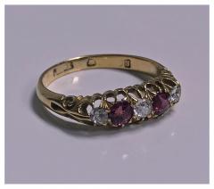 18K Diamond Ruby Ring C 1900 - 418937