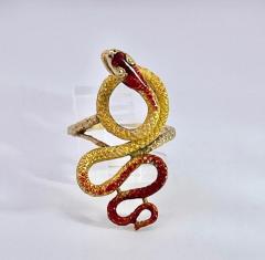 18K Enamel Snake Ring Florence 1961 - 3803804