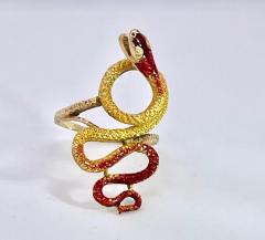 18K Enamel Snake Ring Florence 1961 - 3803810