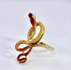 18K Enamel Snake Ring Florence 1961 - 3803812