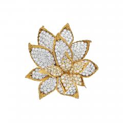 18K GOLD 45 CARAT DIAMOND FLOWER BROOCH - 2557638
