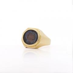 18K Gold Early Christian Roman Biblical Coin Mens Ring - 4012626