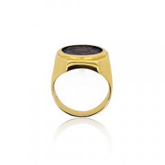 18K Gold Early Christian Roman Biblical Coin Mens Ring - 4012671