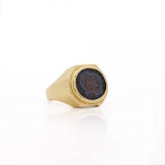 18K Gold Early Christian Roman Biblical Coin Mens Ring - 4012699