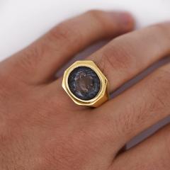 18K Gold Early Christian Roman Biblical Coin Mens Ring - 4012713