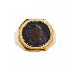 18K Gold Early Christian Roman Biblical Coin Mens Ring - 4015485