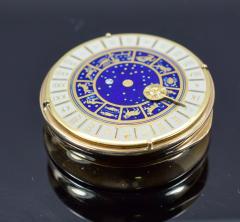 18K Gold Guilloche Enamel Astrological Pill Box - 304785