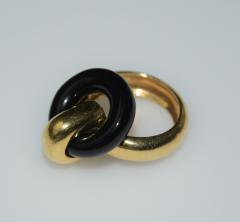 18K Gold Onyx Loop Ring - 1151875