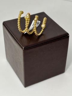 18K Gold and Diamond Coil Ring from Italy - 4388187