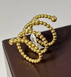 18K Gold and Diamond Coil Ring from Italy - 4388233