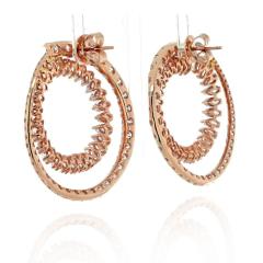 18K ROSE GOLD 25 CARAT DIAMOND HOOP EARRINGS - 2554039