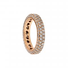 18K ROSE GOLD 4 00CTTW ROUND CUT DIAMOND ETERNITY RING - 3324253