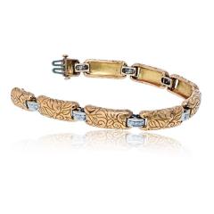 18K Two Tone 0 75cttw Vintage Two Tone Bracelet - 4511027