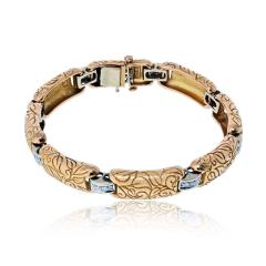 18K Two Tone 0 75cttw Vintage Two Tone Bracelet - 4511028