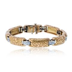 18K Two Tone 0 75cttw Vintage Two Tone Bracelet - 4512190