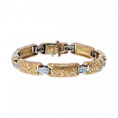 18K Two Tone 0 75cttw Vintage Two Tone Bracelet - 4512191