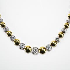18K Two Tone Gold Diamond Necklace 2 45ct - 4525782