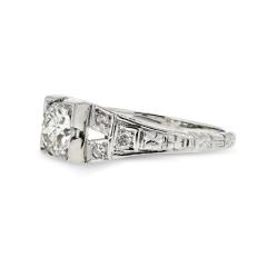 18K WHITE GOLD 0 85 OLD EUROPEAN CUT DIAMOND ENGAGEMENT RING - 3406277