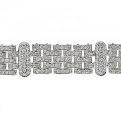 18K WHITE GOLD 10 00CTTW FIVE ROW DIAMOND LINK LADIES BRACELET - 3234676